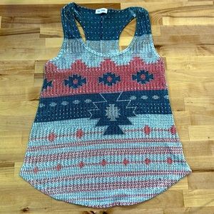 Cute Aztec patterned tank, size large